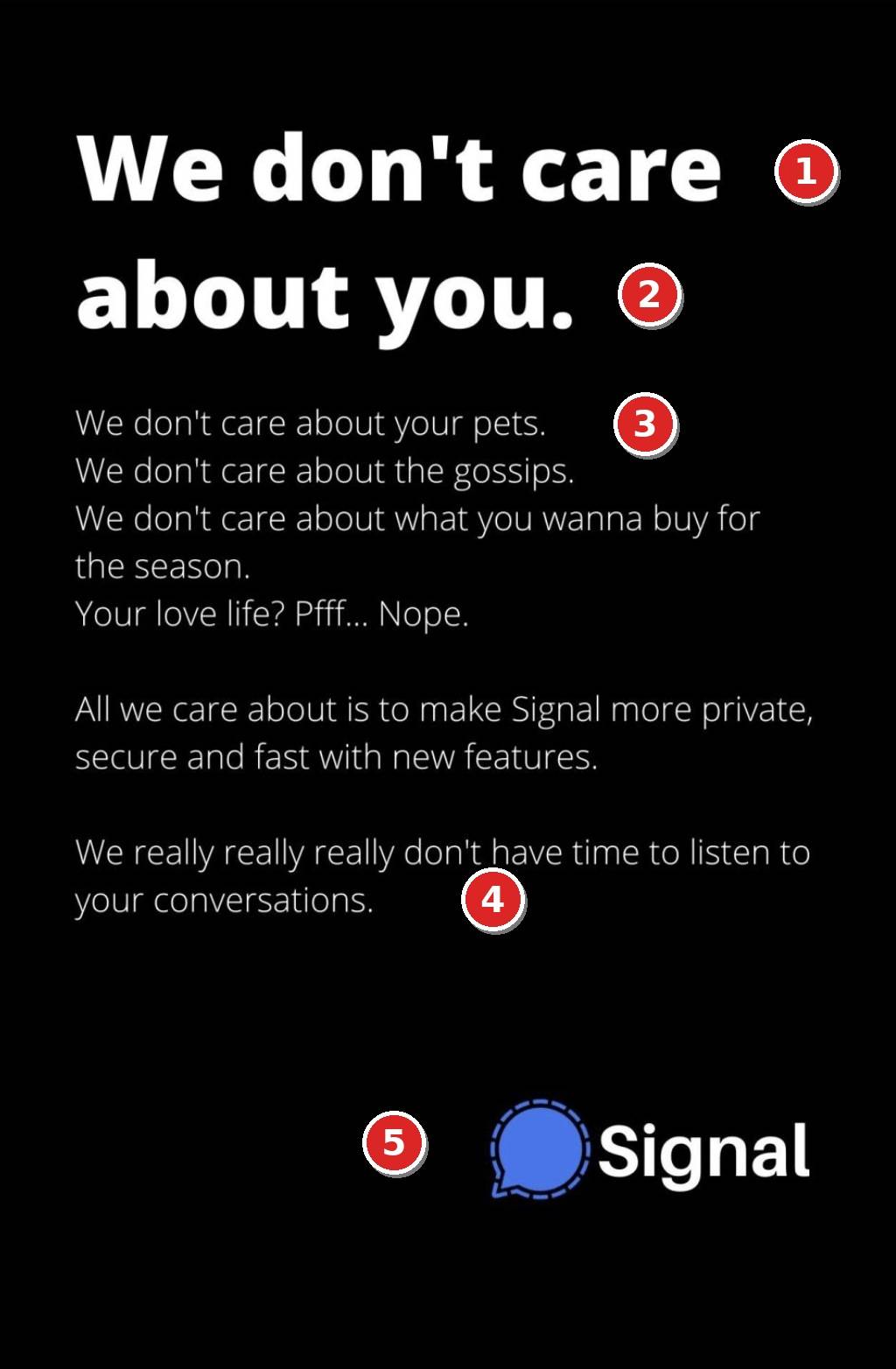 A random dude posted this Signal ad on Reddit... and it's perfect.